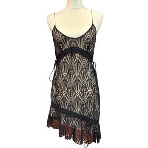 For Love and Lemons Black Lace Mini Dress Size L